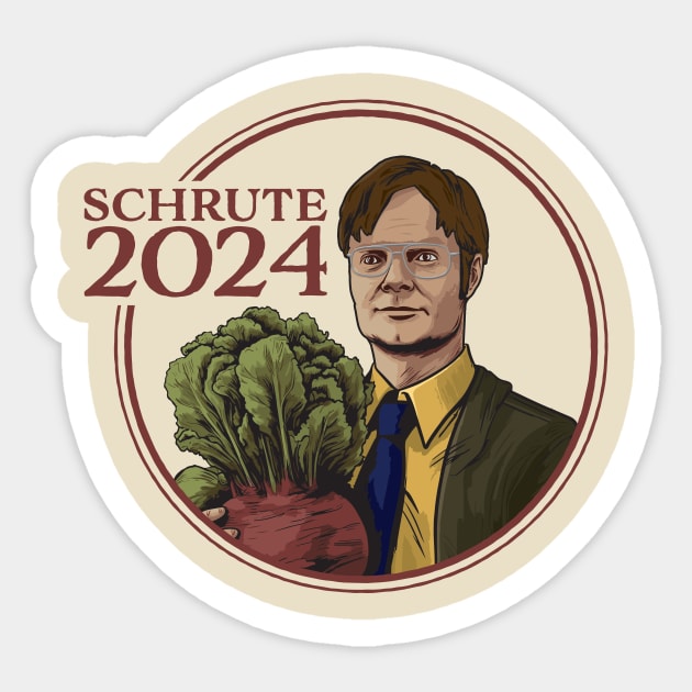 Dwight Schrute 2024 Sticker by Jordan Miller Design